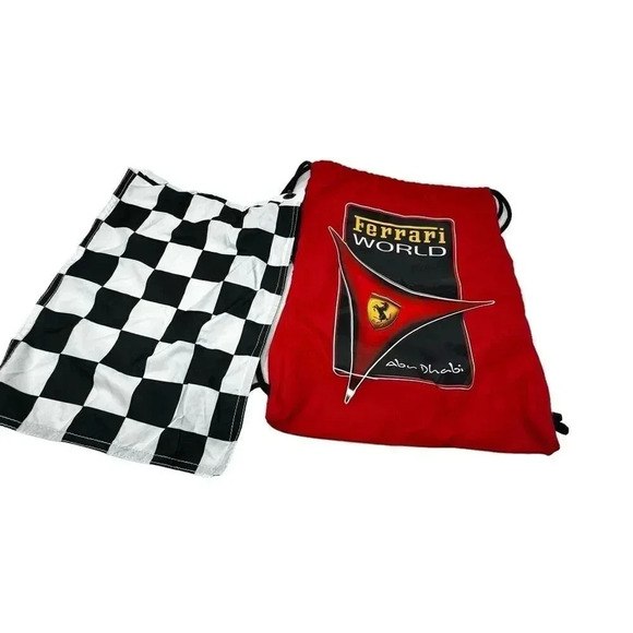 Ferrari World Abu Dhabi backpack cinch sac bag red - Picture 11 of 11